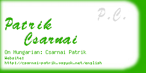 patrik csarnai business card